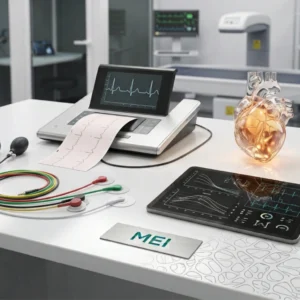 Examen que registra la actividad eléctrica del corazón para evaluar su ritmo y funcionamiento, detectando arritmias y alteraciones cardíacas.