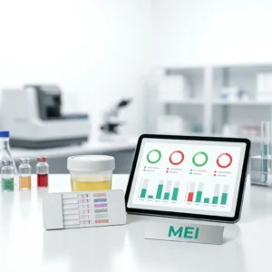 Examen que detecta la presencia o ausencia de metabolitos de 10 categorías de drogas en una muestra de orina para fines laborales o legales.