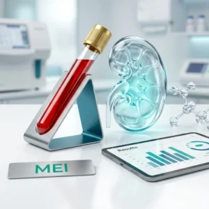 Examen de sangre que mide el nivel de creatinina, un producto de desecho filtrado por los riñones, para evaluar su función y detectar alteraciones.