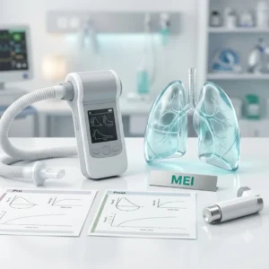 Examen que mide la cantidad y velocidad del aire inhalado y exhalado antes y después de un broncodilatador para evaluar la reversibilidad de la obstrucción de las vías respiratorias.