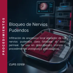 Bloqueo de nervios pudendos con precio en línea, centro de imagen aliado de MEI.