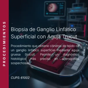 Biopsia de ganglio linfático superficial con aguja trucut y precio en línea, centro aliado de MEI.