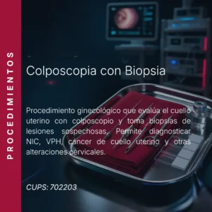 Colposcopia con biopsia y precio en línea, centro de imagen aliado de MEI.