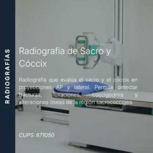 Radiografía de sacro y cóccix con precio en línea, centro de imagen aliado de MEI.