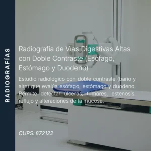 Radiografía de vías digestivas altas con doble contraste y precio en línea, centro de imagen aliado de MEI.