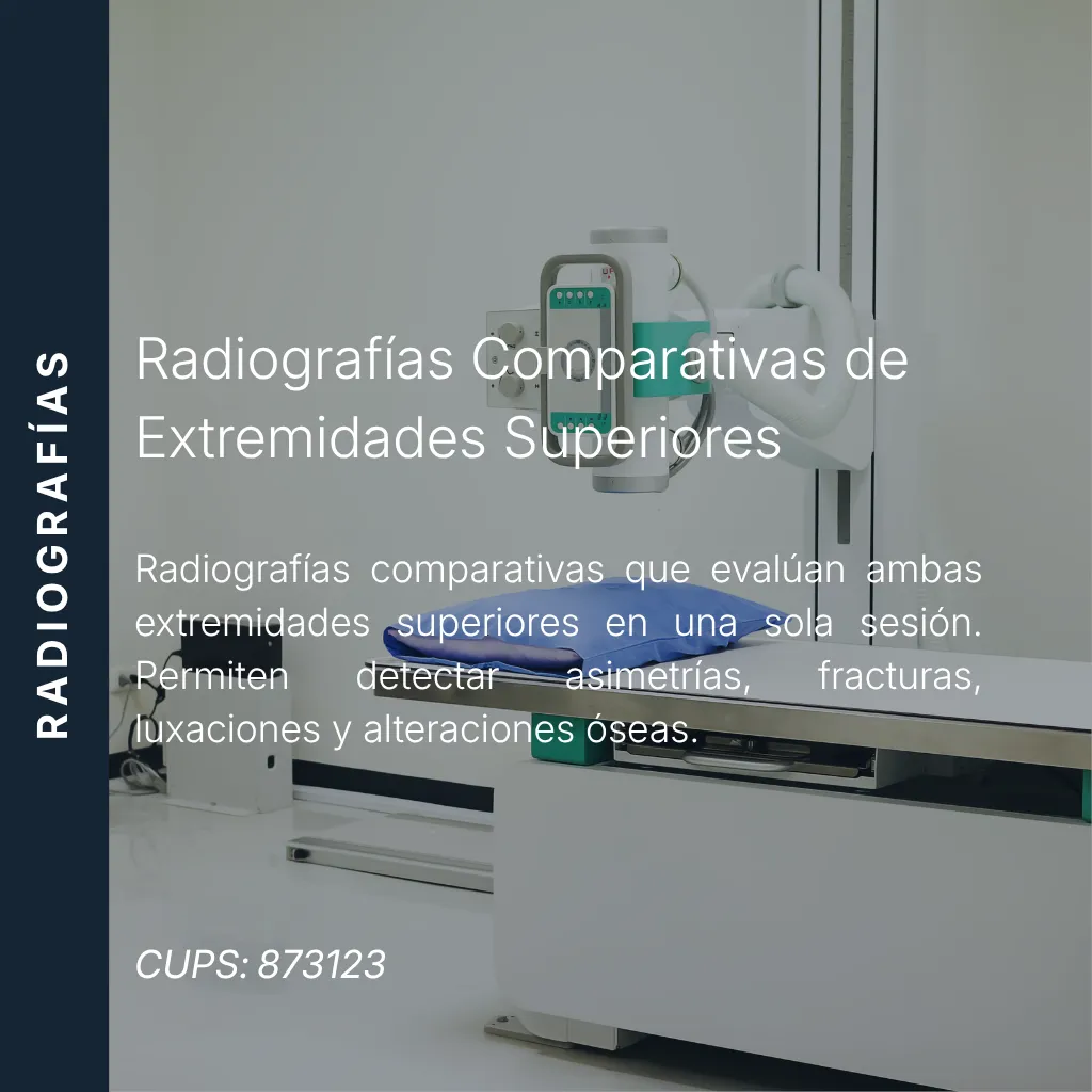 Radiografías comparativas de extremidades superiores con precio en línea, centro aliado de MEI.