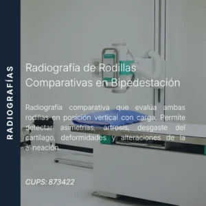 Radiografía de rodillas comparativas en bipedestación con precio en línea, centro de imagen aliado de MEI.