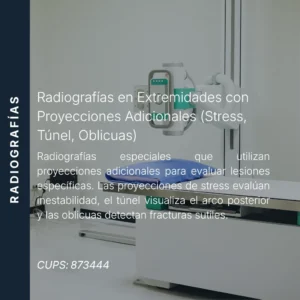Radiografías en extremidades con proyecciones adicionales (stress, túnel, oblicuas) con precio en línea, centro aliado de MEI.
