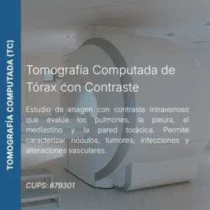 Tomografía computada de tórax con contraste y precio en línea, centro de imagen aliado de MEI.