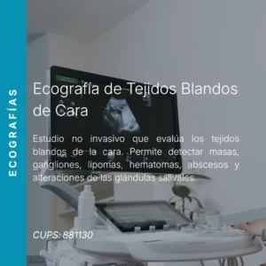 Ecografía de tejidos blandos de cara con precio en línea, centro de imagen aliado de MEI.