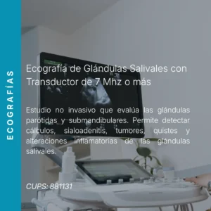 Ecografía de glándulas salivales con precio en línea, centro de imagen aliado de MEI.