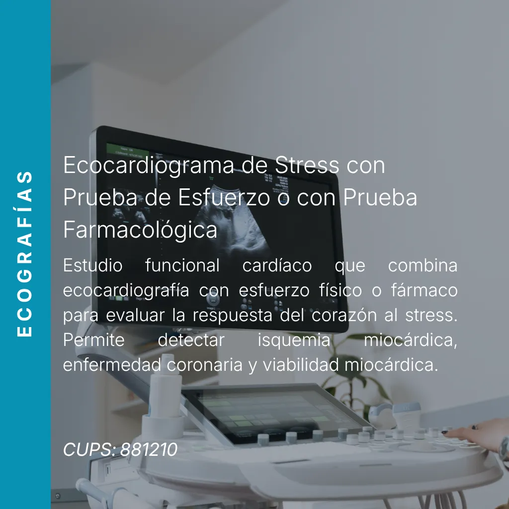 Ecocardiograma de stress con prueba de esfuerzo o farmacológica con precio en línea, centro aliado de MEI.