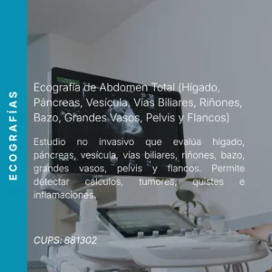 Ecografía de abdomen total con precio en línea, centro de imagen aliado de MEI.