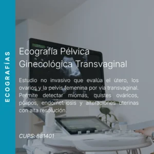 Ecografía pélvica ginecológica transvaginal con precio en línea, centro de imagen aliado de MEI.