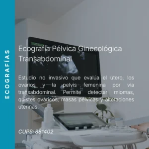 Ecografía pélvica ginecológica transabdominal con precio en línea, centro de imagen aliado de MEI.
