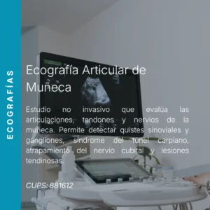 Ecografía articular de muñeca con precio en línea, centro de imagen aliado de MEI.