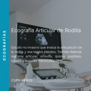 Ecografía articular de rodilla con precio en línea, centro de imagen aliado de MEI.