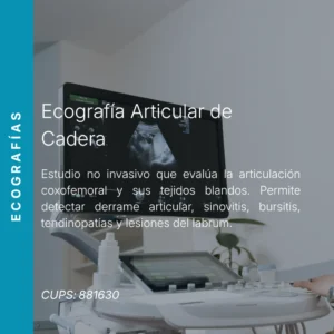 Ecografía articular de cadera con precio en línea, centro de imagen aliado de MEI.