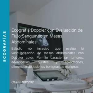 Ecografía Doppler con evaluación de flujo sanguíneo en masas abdominales con precio en línea, centro aliado de MEI.