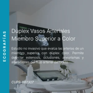 Dúplex de vasos arteriales de un miembro superior a color con precio en línea, centro aliado de MEI.