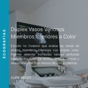 Dúplex de vasos venosos de ambos miembros inferiores a color con precio en línea, centro aliado de MEI.