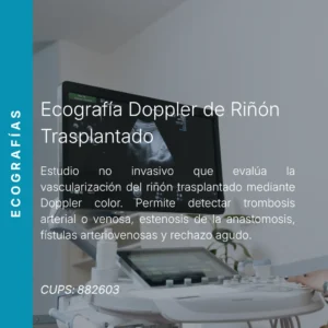 Ecografía Doppler de riñón trasplantado con precio en línea, centro aliado de MEI.