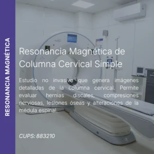Resonancia magnética de columna cervical simple con precio en línea, centro de imagen aliado de MEI.