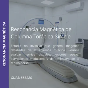Resonancia magnética de columna torácica simple con precio en línea, centro de imagen aliado de MEI.
