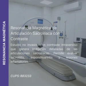 Resonancia magnética de articulación sacroilíaca con contraste y precio en línea, centro aliado de MEI.