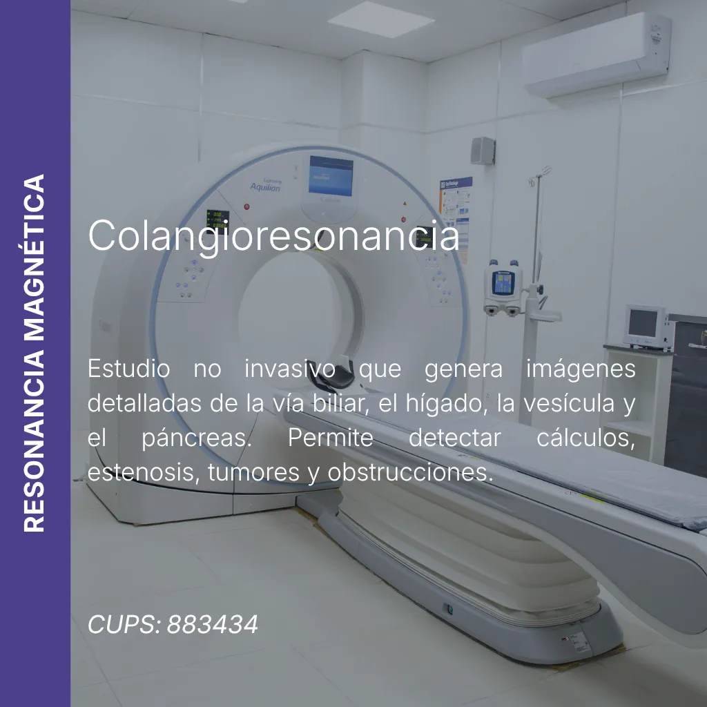 Colangioresonancia con precio en línea, centro de imagen aliado de MEI.