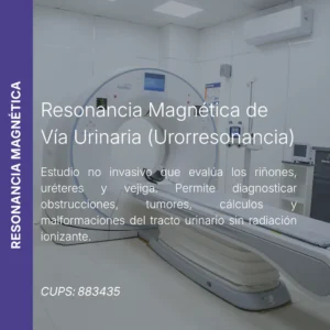 Urorresonancia o resonancia magnética de vía urinaria con precio en línea, centro aliado de MEI.
