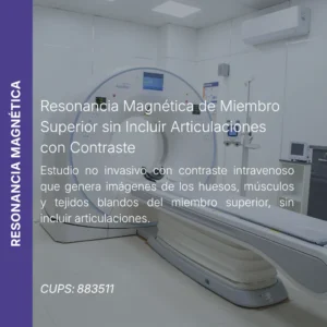 Resonancia magnética de miembro superior con contraste y precio en línea, centro aliado de MEI.