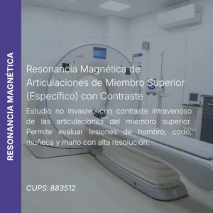 Resonancia magnética de articulaciones de miembro superior con contraste y precio en línea, centro aliado de MEI.