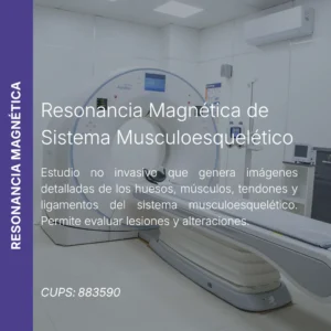 Resonancia magnética de sistema musculoesquelético con precio en línea, centro aliado de MEI.