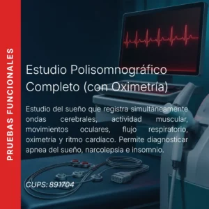 Estudio polisomnográfico completo con oximetría y precio en línea, centro aliado de MEI.
