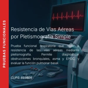 Resistencia de vías aéreas por pletismografía simple con precio en línea, centro aliado de MEI.