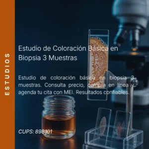 Estudio de coloración básica en biopsia 3 muestras con precio en línea, laboratorio aliado de MEI.