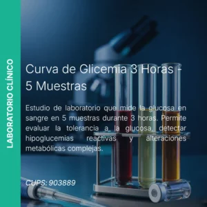 Curva de Glicemia 3 Horas 5 Muestras - Precio