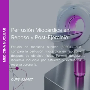 Perfusión miocárdica en reposo y post-ejercicio con precio en línea, centro aliado de MEI.