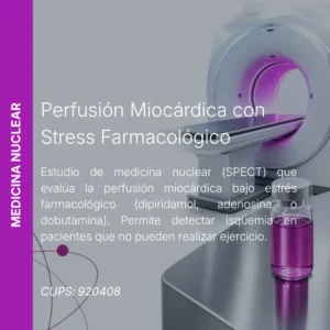 Perfusión miocárdica con stress farmacológico con precio en línea, centro aliado de MEI.