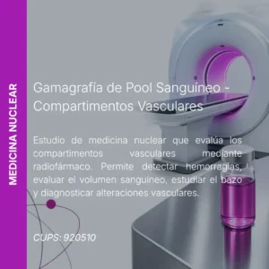 Gamagrafía de pool sanguíneo - compartimentos vasculares con precio en línea, centro aliado de MEI.