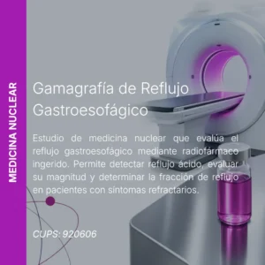 Gamagrafía de reflujo gastroesofágico con precio en línea, centro aliado de MEI.