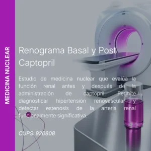 Renograma basal y post captopril con precio en línea, centro de imagen aliado de MEI.