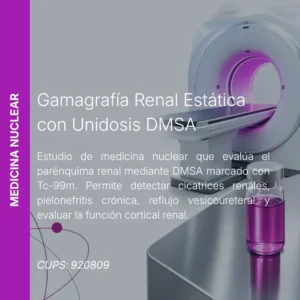 Gamagrafía renal estática con unidosis DMSA y precio en línea, centro aliado de MEI.