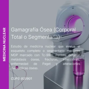 Gamagrafía ósea (corporal total o segmentaria) con precio en línea, centro aliado de MEI.