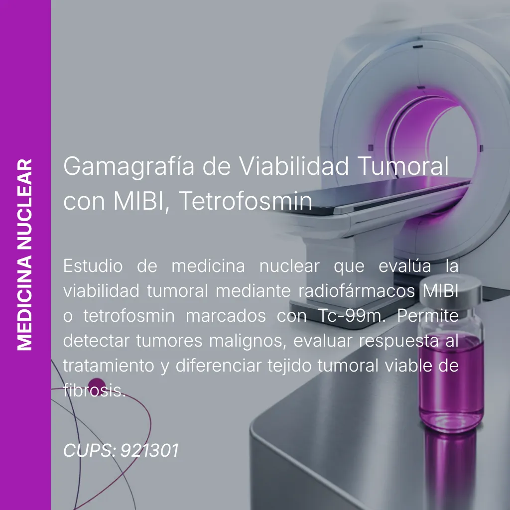 Gamagrafía de viabilidad tumoral con MIBI, tetrofosmin con precio en línea, centro aliado de MEI.