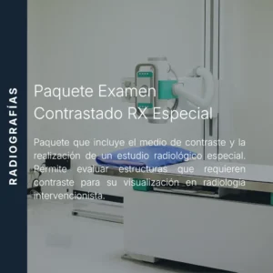 Paquete de examen contrastado de radiología especial con precio en línea, centro aliado de MEI.