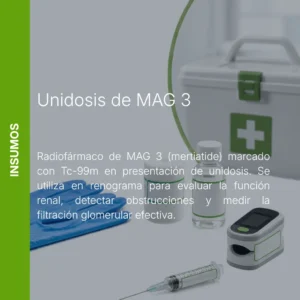 Unidosis de MAG 3 (mertiatide) con precio en línea, insumo aliado de MEI.