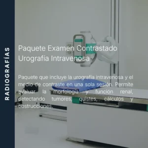 Paquete de examen contrastado de urografía intravenosa con precio en línea, centro aliado de MEI.