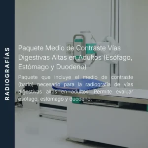 Paquete de medio de contraste para vías digestivas altas en adultos con precio en línea, insumo aliado de MEI.